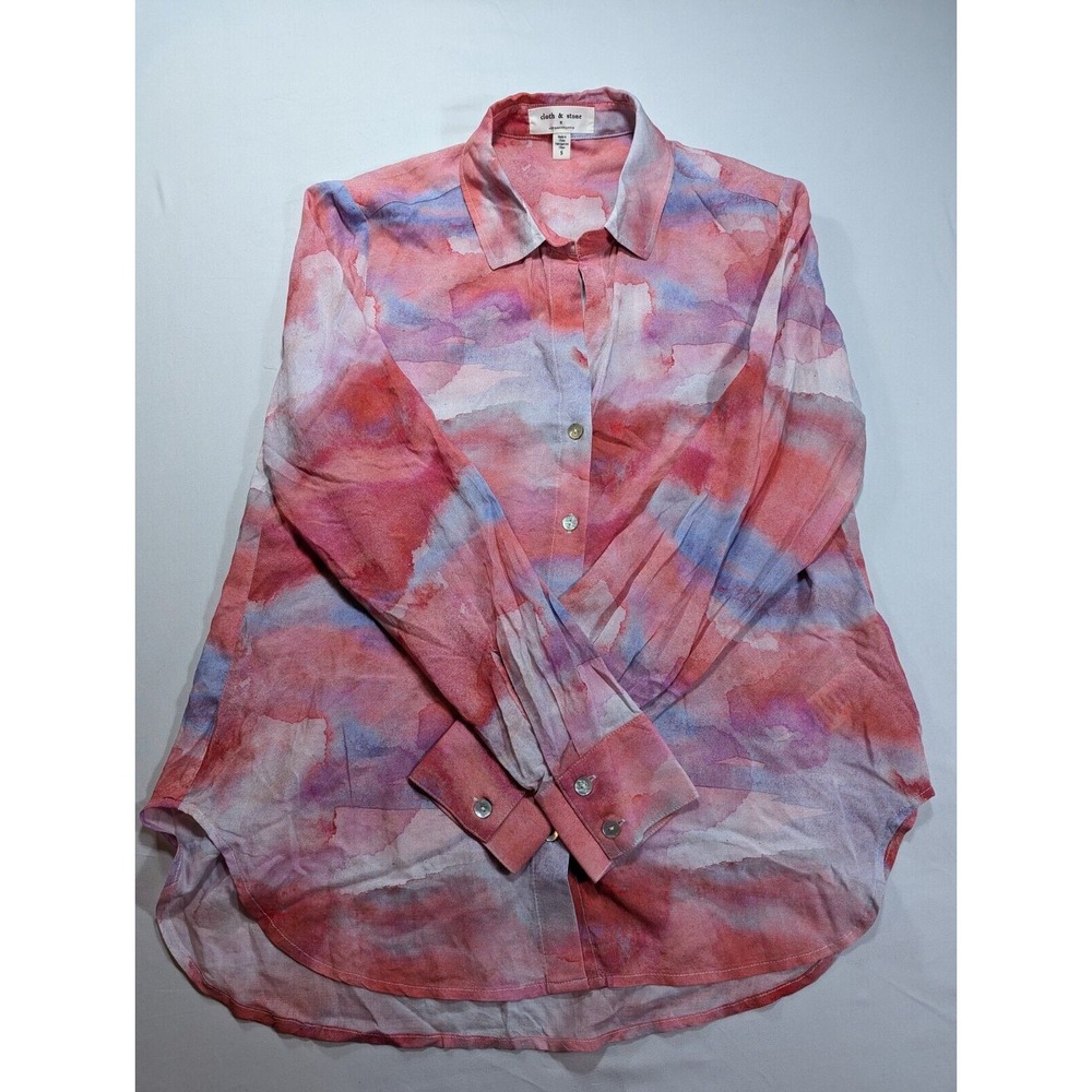 Anthropologie Cloth & Stone Lightweight Tie Dye Women's Small Button Down Shirt